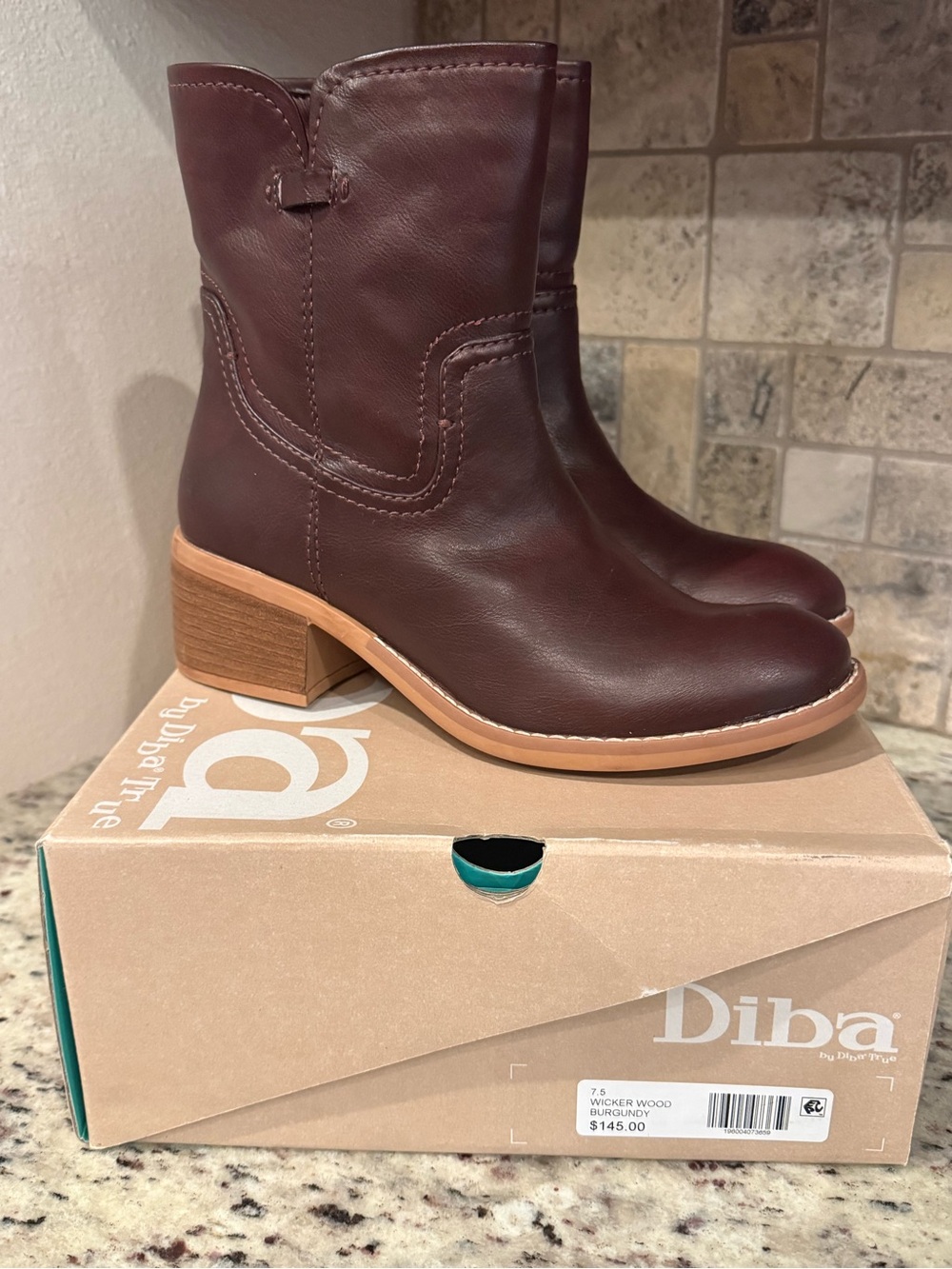 NIB Diba by Diba True Wicker Wood Western Booties
